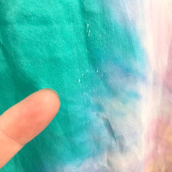 Retrofete Marelene Tie Dye Gown Dress L Cowl Neck Sleeveless Side Slit Maxi Silk - Picture 8 of 11